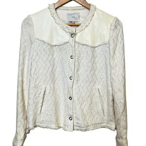 IRO Cream Textured Blazer EUC 42 US 10
